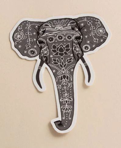 Soul Flower Painted Elephant Sticker 3 Soul Flower Painted Elephant Sticker