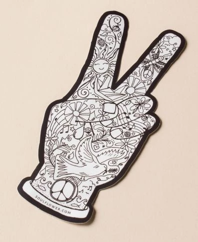 Soul Flower Peace Symbol Fingers Sticker 3 Soul Flower Peace Symbol Fingers Sticker
