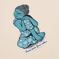 Soul Flower Peace Comes From Within Buddha Sticker