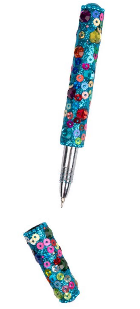 Ten Thousand Villages Aqua Sparkling Sequin Pen Handcrafted In India Global Fair Trade Gifts 3 Ten Thousand Villages Aqua Sparkling Sequin Pen Handcrafted In India Global Fair Trade Gifts
