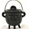 New Age Imports Smudging Tools & Accessories Triple Moon Cast Iron Cauldron W/lid 4.25"H 4.55"D 2 New Age Imports Smudging Tools & Accessories Triple Moon Cast Iron Cauldron W/lid 4.25"H 4.55"D