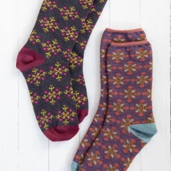 Natural LIfe Purple Dark Grey Socks Set