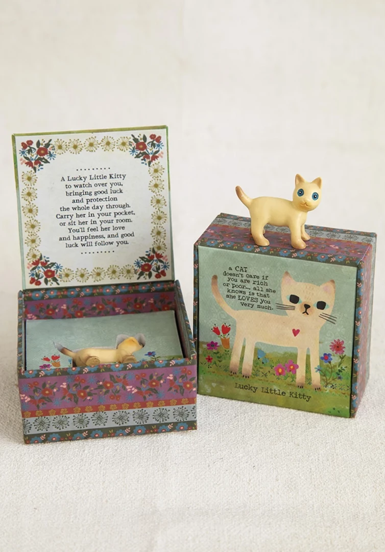 Natural Life Lucky Little Kitty ~ Lucky Charm Box Gift Set 3 Natural Life Lucky Little Kitty ~ Lucky Charm Box Gift Set