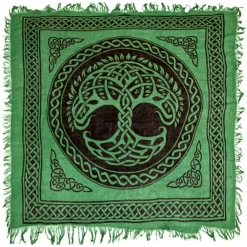 Om Imports The Tree Of Life In Green Altar Cloth - 36" X 36"