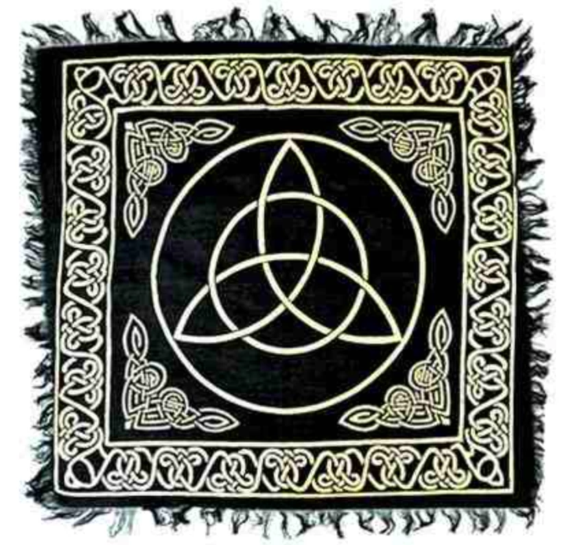 Om Imports Gold Triquetra Altar Cloth - 18" X 18" 3 Om Imports Gold Triquetra Altar Cloth - 18" X 18"