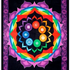 Kheops International Cotton Single Tapestry Rainbow Chakra