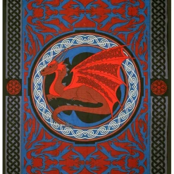 Kheops International Metaphysical & Divination Gifts Cotton Single Tapestry Celtic Dragon