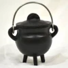 New Age Imports Metaphysical & Divination Gifts Cast Iron Cauldron W/lid 3"H 2.75"D