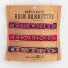 Natural Life Magenta Embroidered Hair Barrette Set