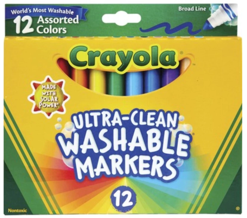 Notions Kids Crafts & Activities 12 Count Crayola Ultra-Clean Broad Line Washable Markers Assorted Colors 3 Notions Kids Crafts & Activities 12 Count Crayola Ultra-Clean Broad Line Washable Markers Assorted Colors