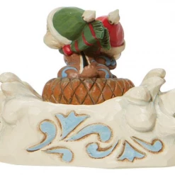 Enesco Chip N' Dale Sledding Saucer By Jim Shore Disney Traditions