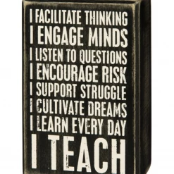 Primitives By Kathy "I Teach" Box Sign Box Signs