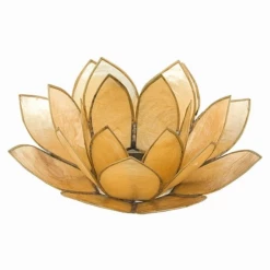 World Buyers New Arrivals! Golden Pearl Lotus Capiz Shell Tea Light Holder