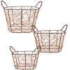 World Buyers New Arrivals! Handmade Copper & Brown Wash Wire 3 Piece Nesting Basket
