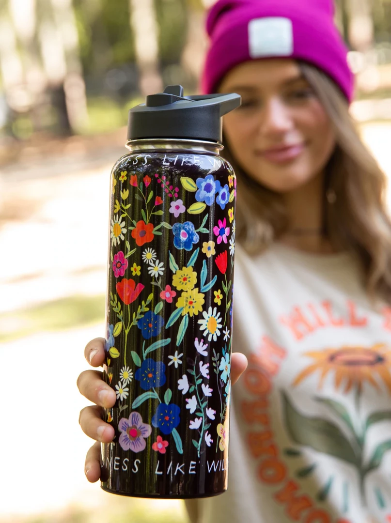 Natural Life Spread Kindness Like Wild Flowers Stainless Steel XL Water Bottle 3 Natural Life Spread Kindness Like Wild Flowers Stainless Steel XL Water Bottle