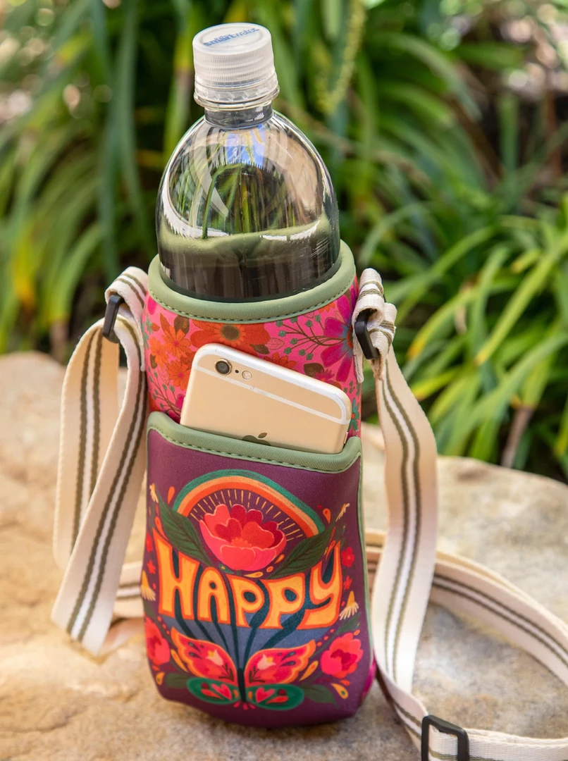 Natural Life Happy - Water Bottle Carrier 3 Natural Life Happy - Water Bottle Carrier