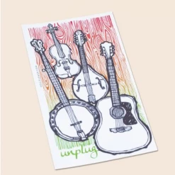 Soul Flower Unplug And Jam Music Instruments Sticker