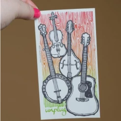 Soul Flower Unplug And Jam Music Instruments Sticker