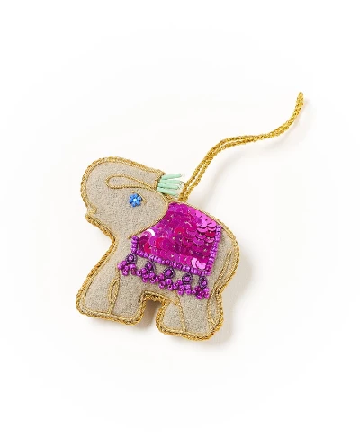 Matr Boomie Good Fortune Elephant Plush Ornament - Larissa Collection, Handcrafted In India Global Fair Trade Gifts 3 Matr Boomie Good Fortune Elephant Plush Ornament - Larissa Collection, Handcrafted In India Global Fair Trade Gifts