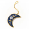 Matr Boomie Global Fair Trade Gifts Crescent Moon Lunar Phases Plush Ornament - Larissa Collection, Handcrafted In India