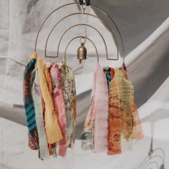 Matr Boomie Global Fair Trade Gifts Rainbow Dream Sari Tassels Swapna Bell Chime Handcrafted In India