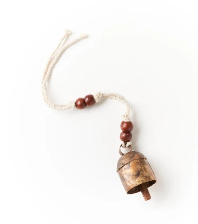 Matr Boomie Beaded Copper Handmade Bell 2.25" Handcrafted In India 3 Matr Boomie Beaded Copper Handmade Bell 2.25" Handcrafted In India