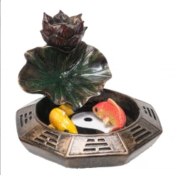 Pacific Trading Yin Yang Koi Pond Backflow Incense Cone Burner Incense & Accessories