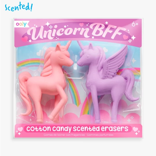 Ooly Unicorns Unicorn BFF Scented Erasers Set ~ Cotton Candy Scented Best Friends Forever