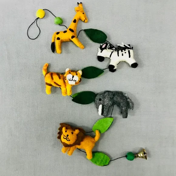 The Winding Road Jungle Animals Felted Wool Garland Handcrafted In Nepal Global Fair Trade Gifts 3 The Winding Road Jungle Animals Felted Wool Garland Handcrafted In Nepal Global Fair Trade Gifts