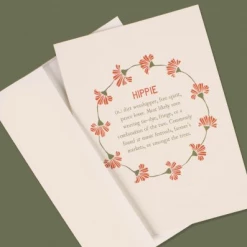 Soul Flower Hippie Definition Greeting Card