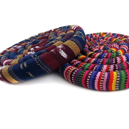 UPAVIM Crafts Handwoven Spiral Spiced Heatable Trivet (7.5") Handcrafted In Guatemala 3 UPAVIM Crafts Handwoven Spiral Spiced Heatable Trivet (7.5") Handcrafted In Guatemala