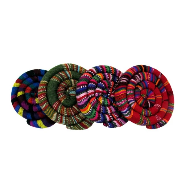 UPAVIM Crafts Handwoven Spiral Spiced Heatable Trivet (4") Handcrafted In Guatemala Global Fair Trade Gifts