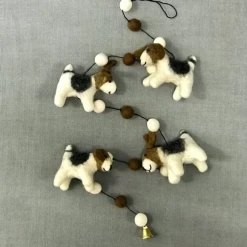 The Winding Road Dogs Felted Wool Garland Handcrafted In Nepal Global Fair Trade Gifts