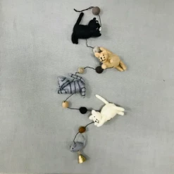 The Winding Road Cats Felted Wool Garland Handcrafted In Nepal