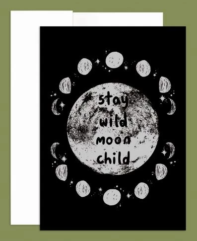 Soul Flower Stay Wild Moon Child Greeting Card 3 Soul Flower Stay Wild Moon Child Greeting Card