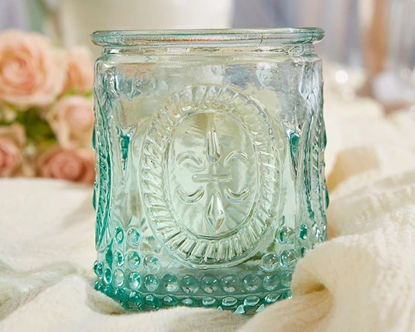 Kate Aspen Candles & Accessories Vintage Blue Glass Tea Light Candle Holder