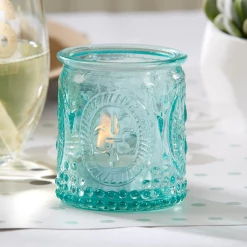 Kate Aspen Candles & Accessories Vintage Blue Glass Tea Light Candle Holder
