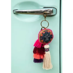 Natural Life Live The Life You Love Mantra Beaded Tassel Keychain 10 Natural Life Live The Life You Love Mantra Beaded Tassel Keychain