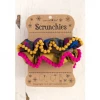 Natural Life Pom Pom Hair Scrunchie Purple Floral/Gold Set