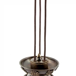 Om Imports Tibetan Copper Incense Burner 3.5"H, 4"D