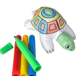 RI Novelty Turtle Color-A-Pal Marker And Plush Canvas Set Kids Crafts & Activities