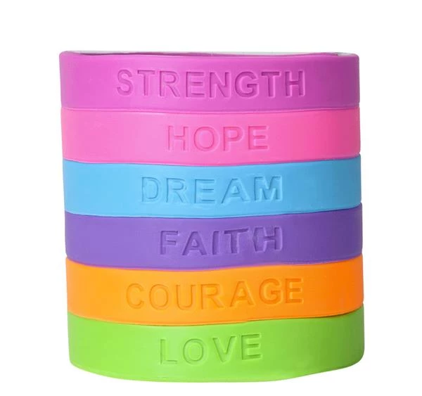 RI Novelty 6 Positive Words Rubber Bracelets 4 RI Novelty 6 Positive Words Rubber Bracelets