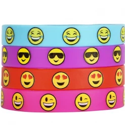 RI Novelty Emoticon Emoji Rubber Bracelets