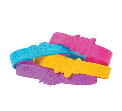 RI Novelty Smiles & Surprises Superhero Sayings Rubber Bracelets 3 RI Novelty Smiles & Surprises Superhero Sayings Rubber Bracelets