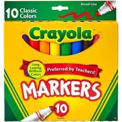 Notions 10 Count Crayola Broad Line Markers Assorted Colors