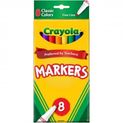 Notions Kids Crafts & Activities 8 Count Crayola Fine Line Markers Classic Colors