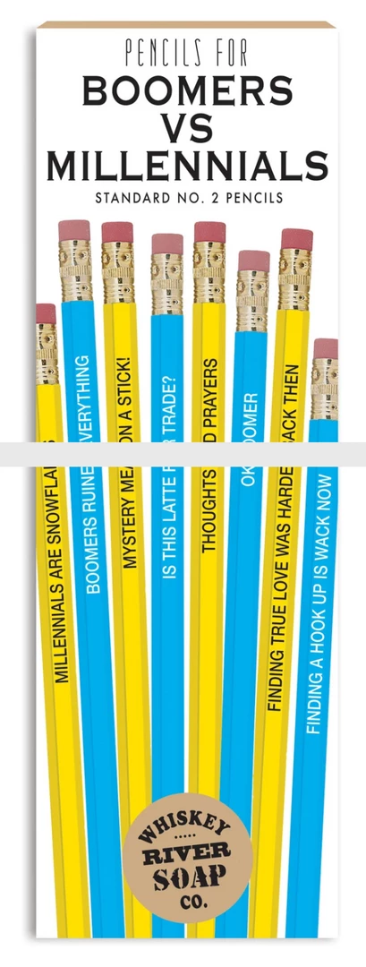Whiskey River Soap Co Pencils For Boomers Vs. Millennials 3 Whiskey River Soap Co Pencils For Boomers Vs. Millennials