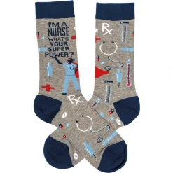 Primitives By Kathy I'm A Nurse What's Your Super Power Socks Socks! Socks! Socks!