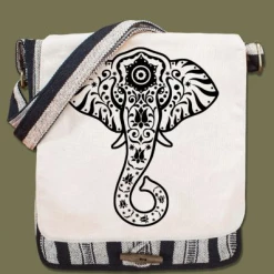 Soul Flower Elephant Vibes Canvas Messenger Bag