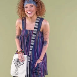 Soul Flower Elephant Vibes Canvas Messenger Bag